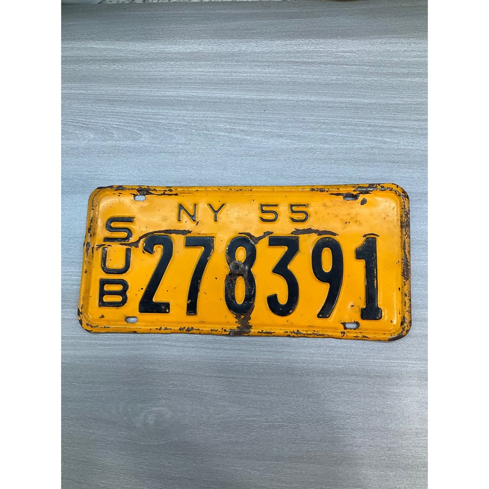 1955 NEW YORK SUB LICENSE PLATE